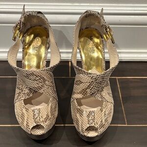 Michael Kors Beige Snakeskin Heels